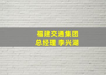 福建交通集团总经理 李兴湖